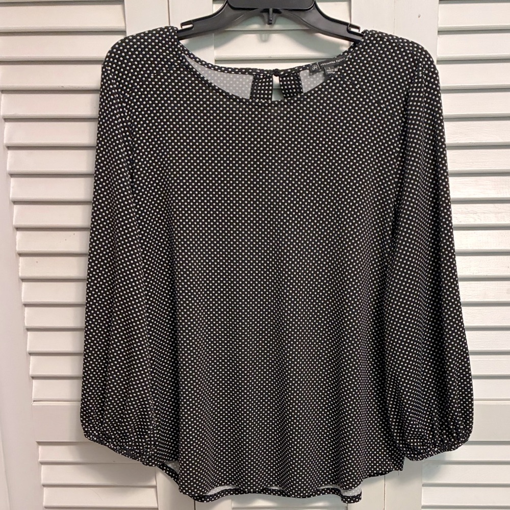 Adrianna Papell Black and White Polka Dot Women's Top
